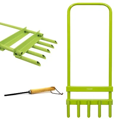 Hollow Tine 5 Spike Hand Lawn Grass Soil Aerator Outdoor Garden & Cleaning Tool • £17.85