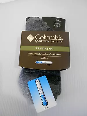 COLUMBIA Summit Crest Low Coolmax/Merino Wool Trekking Socks Medium- Made In USA • $17.99