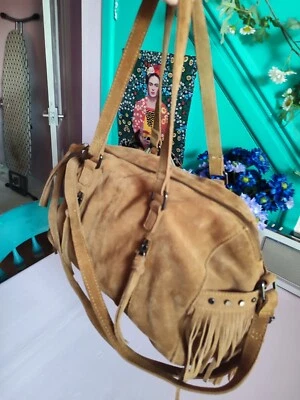 £18 • Buy Brown Suede Boho Large Shoulder Bag By Nine Savannah Miller 