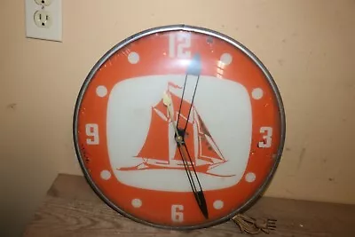 Vintage 1950's Plymouth Car Company Mopar 15  Lighted Pam Metal Clock Sign WORKS • $375