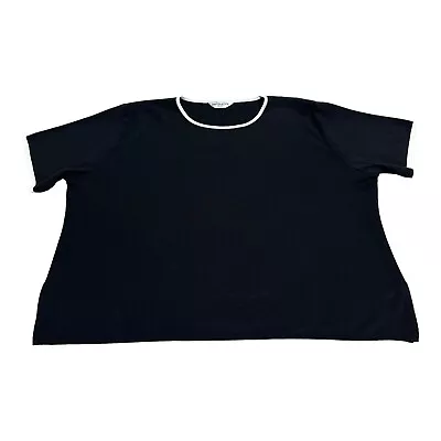 Exclusively Misook Short Sleeve Knit Top Women's Plus 3X Black Round Neck Shirt • $29.97