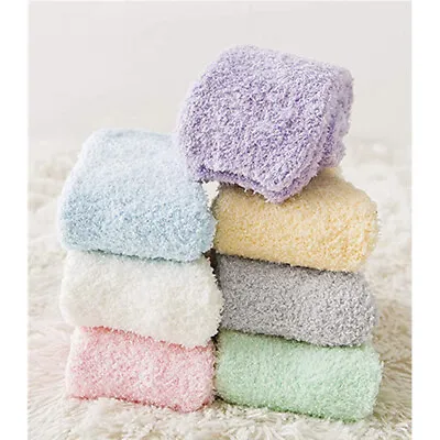 £6.39 • Buy 6 Pairs Ladies Winter Warm Fluffy Socks Soft Cosy Lounge Bed Socks Multicoloured