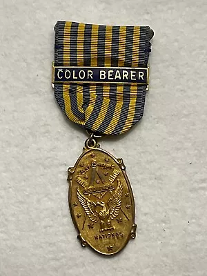 Vintage WWII Era MASONS Masonic Medal NATIONAL SOJOURNERS Color Bearer Pin 👀 • $7.99