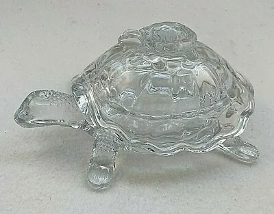 Clear Glass Tortoise Turtle Box Mom And Baby Piggyback 7  • $24