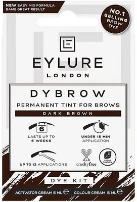 Eylure DYBROW Eyebrow Dye Kit - Dark Brown / Black Permanent Tint For Brows UK* • £5.99