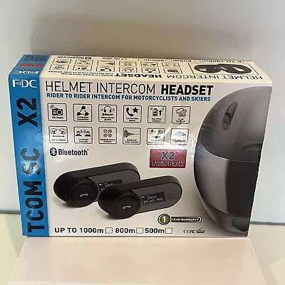 (2)TCOM Motorcycle Helmet Intercom Bluetooth Headset Wireless Interphone No Mics • $39