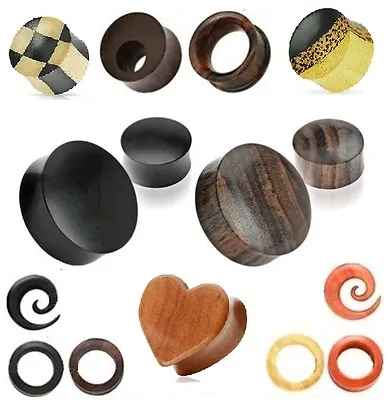 £3.43 • Buy New 1 X Wood Ear Plug Fresh Tunnel, Spiral Taper, Wooden Double Flared Stretcher