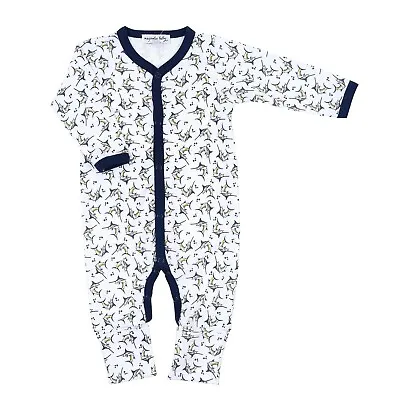 Magnolia Baby Boys DEEP SEA FISHING Printed Playsuit Navy Size NEWBORN NEW • $25