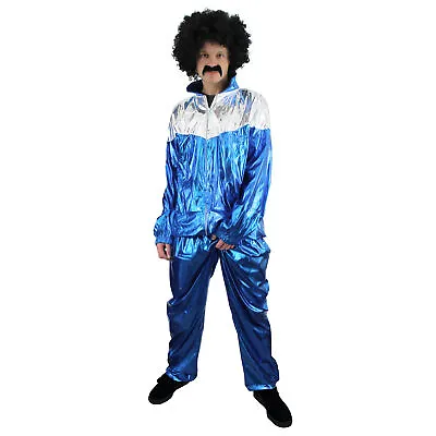  1980's Shell Suit Costume Chav Fancy Dress Adult Shiny Tracksuit Men's Women's • £25.99