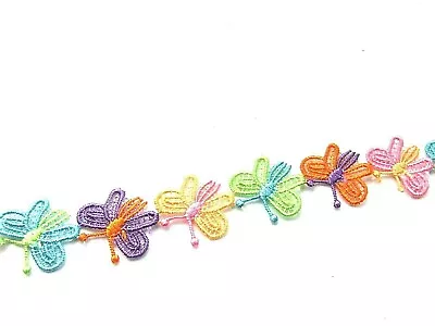 12/24 Pack Guipure Lace Trim Butterflies Daisy Leave15-25mm Motif Sew OnApplique • £3.05