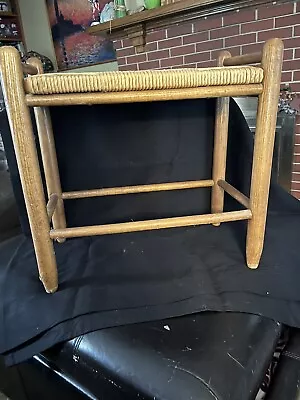 Danish Modern Teak & Paper Cord Woven Stool / Bench • $200