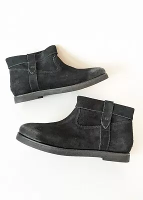 UGG Bootie 8 Black Josefene Cuff Pull On Distressed Suede Leather • $55.99