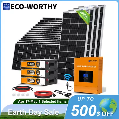 16KWH 3600Watt 48V Complete Solar Panel Kit With 80A MPPT Controller For House • $4499.99