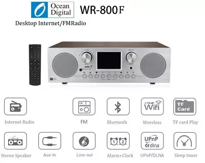 Ocean Digital WR-800F INTERNET RADIO TUNER UPNP/ DLNA FM BLUETOOTH WIFI • $199.95