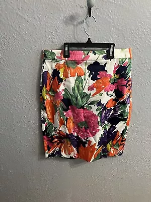 J Crew Women’s Pencil Short Skirt Size 2 White  Floral • $20