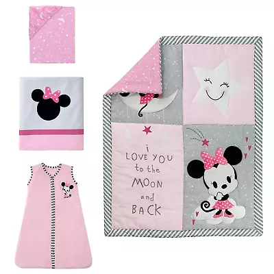 Lambs & Ivy Disney Baby Minnie Mouse 4 Piece Nursery Crib 4 Set Pink  • $139.64
