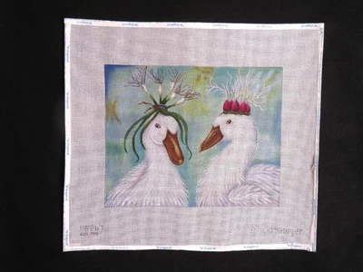 $174.99 • Buy Vicki Sawyer Duck Royalty Needlepoint Canvas Melissa Shirley Large Handpainted