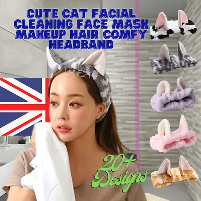 Lovely Cat Ears Hair Headband For Makeup Face Clean Spa Fluffy Hair Band | UK • £1.99