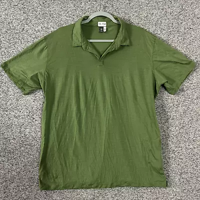Ibex Men's Size XL Green Merino Wool Short Sleeve Collared Polo Shirt • $20.59