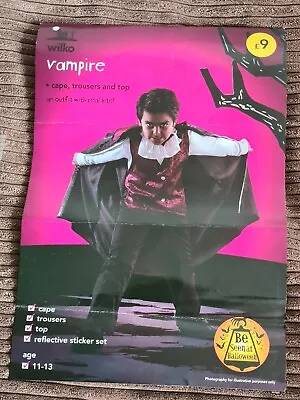 Vampire Halloween Outfit Boys  Costume  Y11 -13 Years • £5