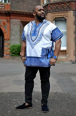 White & Blue Unisex Dashiki Shirt/Dashiki Multi Men Dashiki Shirt / Women • £13.99