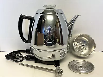 Vintage General Electric GE Electric Pot Belly Coffee Percolator HEATS RIGHT UP! • $69.95