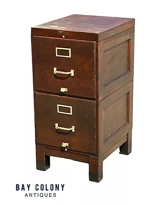 Antique Arts & Crafts Oak Wood Stacking File Cabinet • $1512