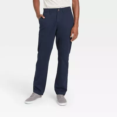 New! Men's Athletic Fit Hennepin Chino Pants - Goodfellow & Co Navy Blue • $19.99