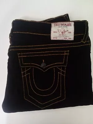 True Religion Ricky Relaxed Straight Mens Jeans Black 42x32 • $80