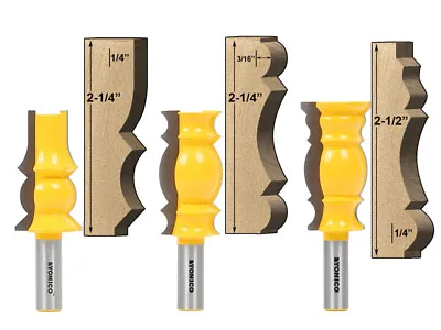 3 Bit Crown Molding Router Bit Set - 1/2  Shank - Yonico 16320 • $81.95