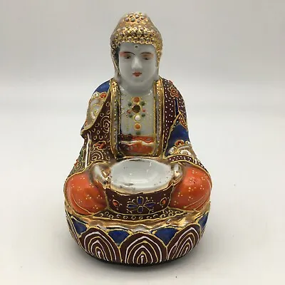 Porcelain Buddha Figurine Moriage Moriyama Incense Burner Altar Japan 5” • $45