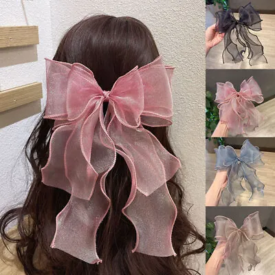 Ladies Barrette Hair Clip Multi-layer Ribbon Bow Hairpins Hair Pins Korean Clips • $4.30