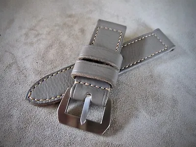 $100 • Buy Handmade  Gray  Grey Leather Watch Strap Band For Panerai GPF 27,26, 24,22mm
