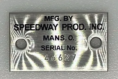 Vintage Speedway Mini Bike Serial Number Plate ID Tag  Custom Engraved  • $48.88