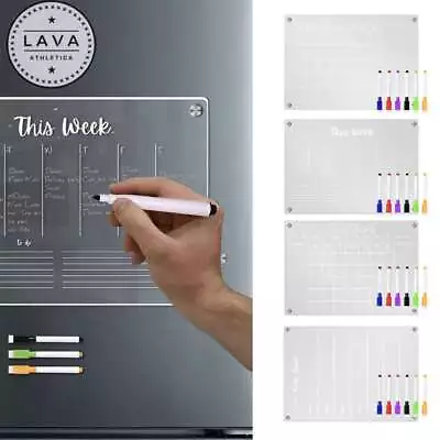 Acrylic Board Magnetic Refrigerator Calendar Weekly/Monthly Dry Erase Board NEW • $9.10