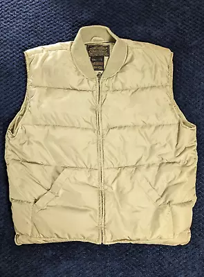 Vintage Eddie Bauer Men's Goose Down Tan Puffer Vest Size L • $39.99