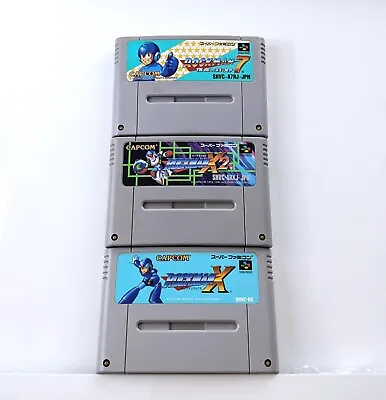 Rockman X + X2 + 7 LOT Super Famicom Nintendo Japanese SNES JAPAN Mega Man • $58.12