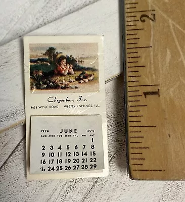 Vintage Mini Miniature Dollhouse 1974 Calendar Chrysnbon Inc Illinois #2527 • $14.40