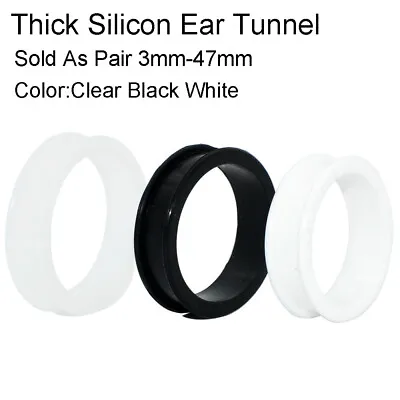 $2.59 • Buy Pair Thick Silicon Tunnel Stretcher Ear Plug Flexibility Body Piercing Jewellery