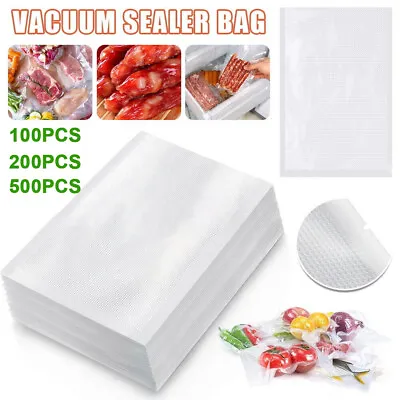 $17.59 • Buy 100-500 Quart Embossed Vacuum Sealer Bag Food Meat Saver Storage Package Lot
