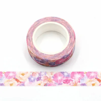 Blooming Flowers Floral Decorative Washi Tape 15mm X 5 Meters • £3.74