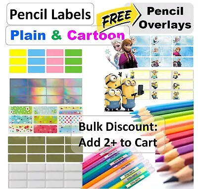 $4.35 • Buy Pencil Labels Vinyl Personalised Name Sticker Tag School Stationery Waterproof