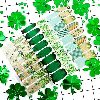 🌈 COLOR STREET 🍀 St Pattys Nail Polish Strip NEW HTF Green Glitter Irish Gold • $8