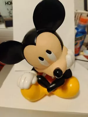 Vintage Mickey Mouse  7  Coin Piggy Bank Hard Plastics Walt Disney • $12.99