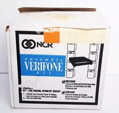 NCR Verifone 250/500 Epsom RP 265/267 Credit/Debit Receipt Paper & Cleaning Card • $19.99