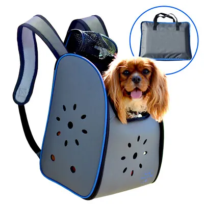 Pop Up PET BACKPACK CARRIER Dog Cat Bag Carrying Crate Bike Hiking Subway Travel • $39.99