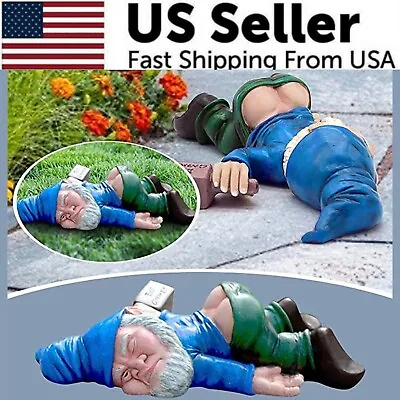 $9.79 • Buy Drunk Dwarf Garden Gnome Decoration Drunken Ornament Decor Yard Patio Lawn US