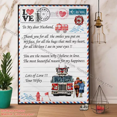 Firefighter Couple To My Husband The Most Beautiful Reason For My Happiness A... • £14.86