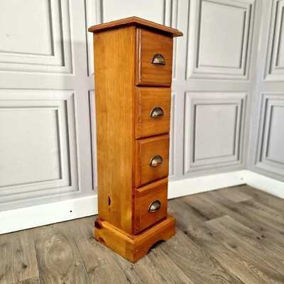 £79.99 • Buy Vintage Apocarathy Style Narrow Tall Chest Of 4 Drawers - Pine Merchants Wood