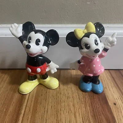 Disney Mickey And Minnie Mouse Ceramic Figurines • $14.99